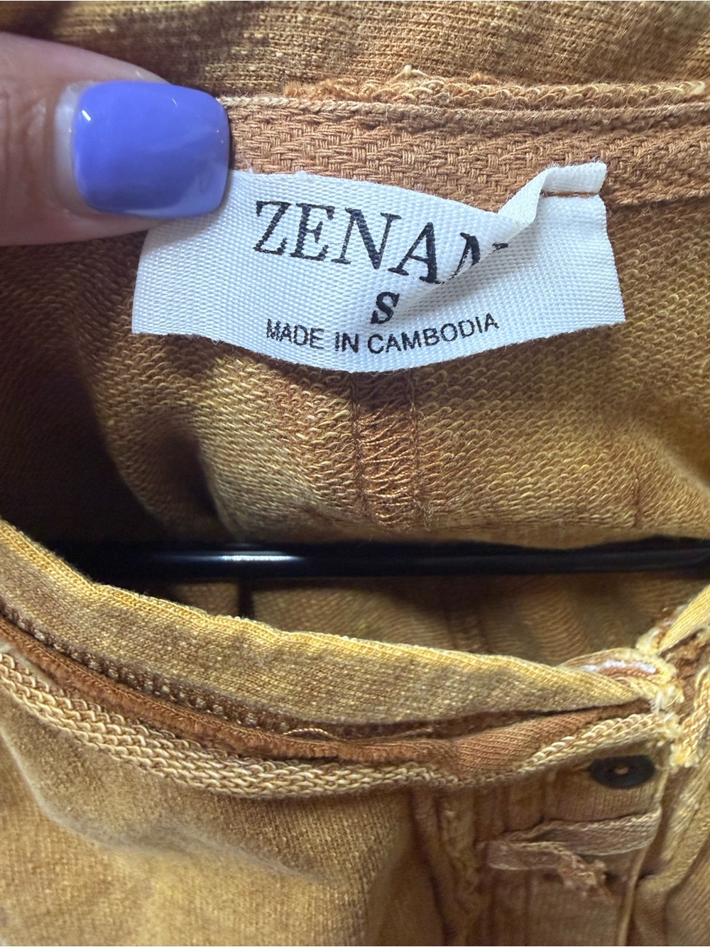 Zenana Outfitters Mustard Henley Tank - Sleeveless V-Neck - Picture 3 of 4